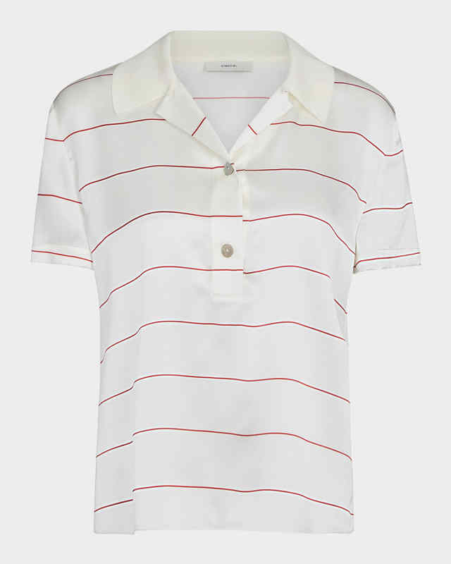 Stripe Knit Collar Polo Shirt